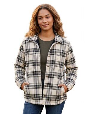 Carhartt Rugged Force Plaid Fleece Lined Shacket Workwear Pockets Size S